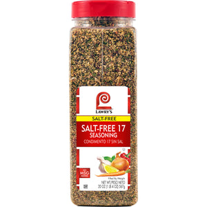 ["A jar of Lawry's Salt-Free 17 Seasoning."]