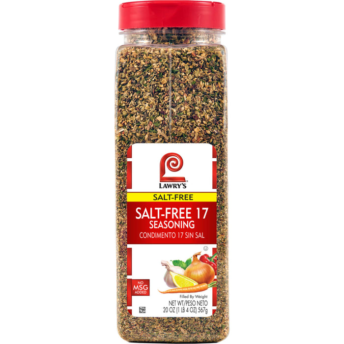 ["A jar of Lawry's Salt-Free 17 Seasoning."]