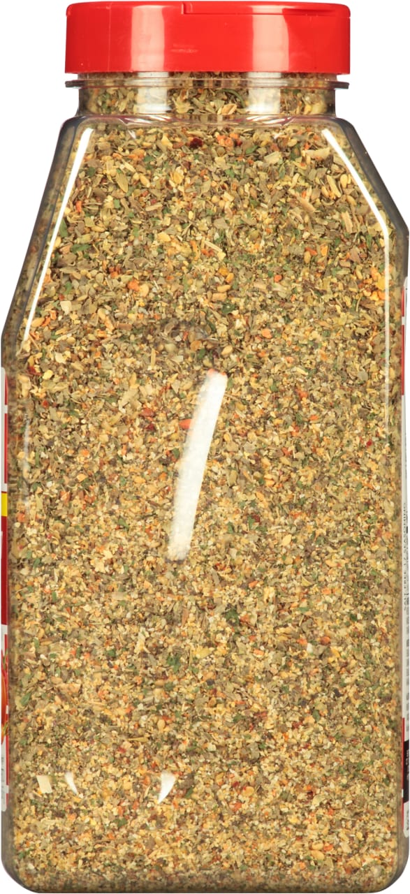 ['A close-up of a jar of McCormick Grill Mates Montreal Steak Seasoning.']