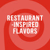 The image promotes restaurant-inspired flavors.