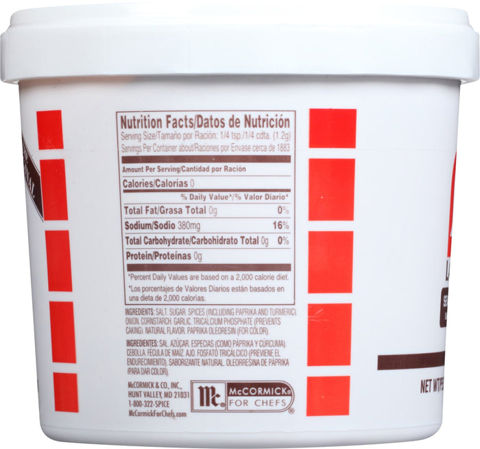 ['McCormick for Chefs Original Seasoning Blend nutrition facts and ingredients.']