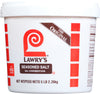 ["A white plastic container of Lawry's Seasoned Salt."]