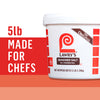 A 5lb container of Lawry's Seasoned Salt, marketed towards chefs.