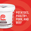 A container of Lawry's Seasoning Salt is shown, highlighting its suitability for potatoes, poultry, pork, and beef.