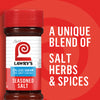 ["A jar of Lawry's Seasoned Salt with a red background that says 'A unique blend of salt, herbs, and spices.'"]