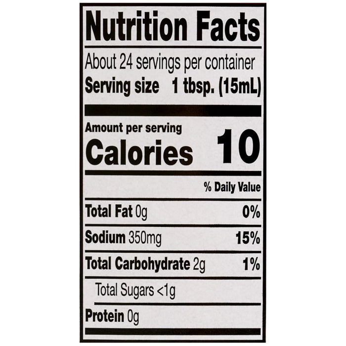 A nutrition facts label for Lawrys Steakhouse Marinade, showing 10 calories, 350mg sodium (15% Daily Value), and 2g total carbohydrate per 1 tbsp serving.