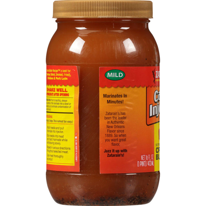 ["A bottle of Zatarain's Creole Butter Injection Marinade."]