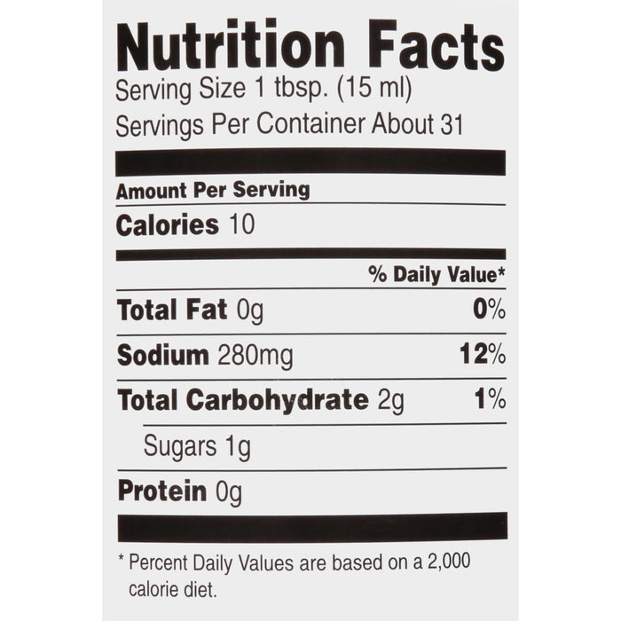 ['Nutrition facts label for a product with 10 calories per serving.']