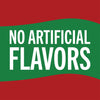 A green and red banner with the words No Artificial Flavors in white.