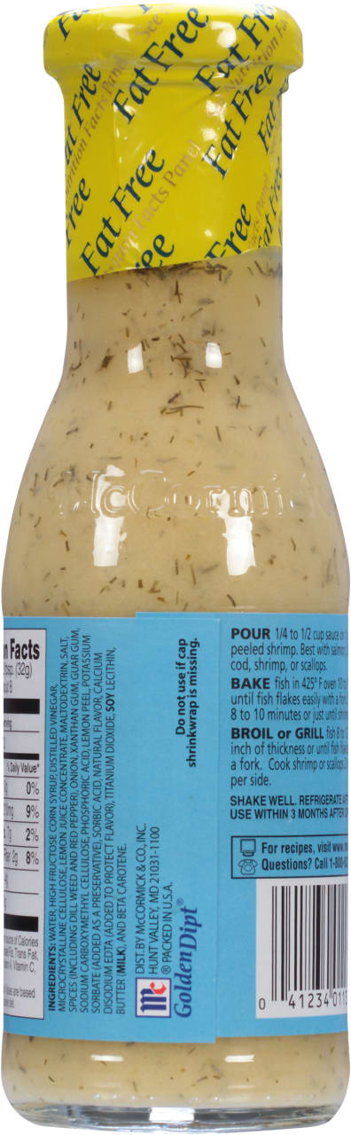 McCormick® Golden Dipt® Lemon Butter Dill Fat Free Seafood Sauce, 8.7 fl oz