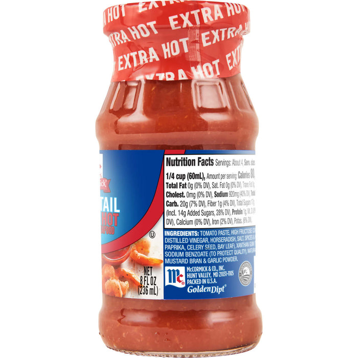 McCormick® Golden Dipt® Extra Hot Seafood Cocktail Sauce, 8 fl oz