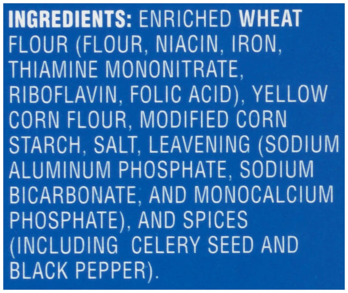 ['A list of ingredients for a product made with enriched wheat flour.']