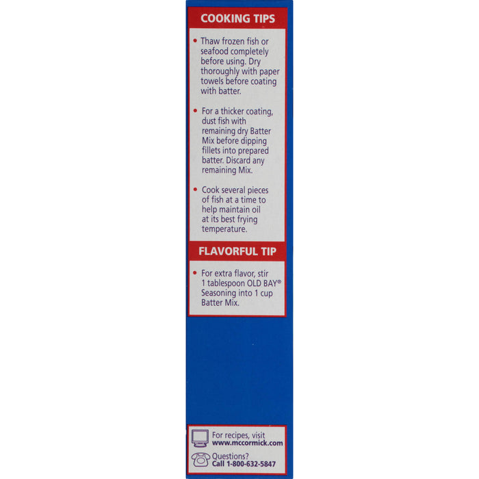 ['McCormick Old Bay Seasoning cooking tips and a flavorful tip to add to your batter mix.']