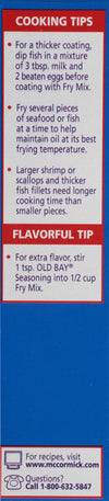 ['Cooking tips for Old Bay Seasoning, including how to use it for a thicker coating, how to fry seafood, and how to add extra flavor.']