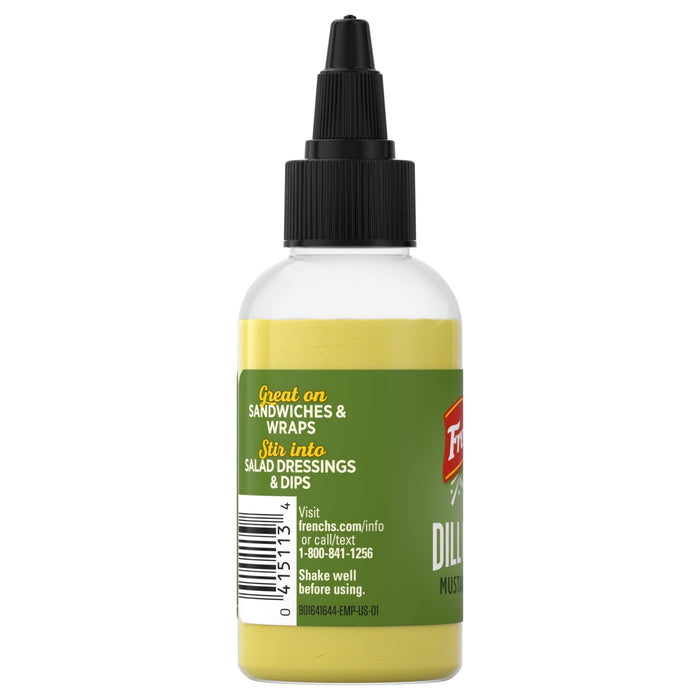 ["A bottle of French's Dill Mustard."]