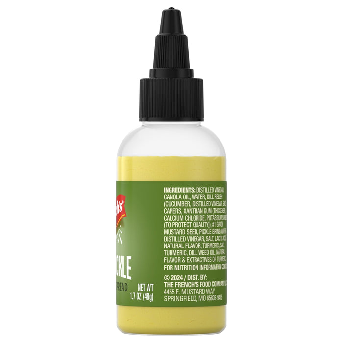 ["A bottle of French's Dill Pickle Spread."]