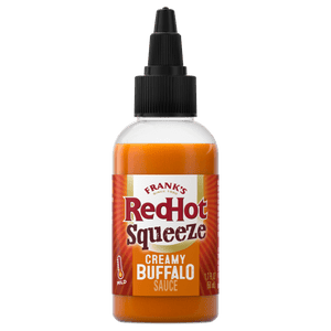 ["This is a bottle of Frank's RedHot Squeeze Creamy Buffalo Sauce."]