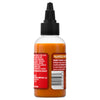 ["A bottle of Frank's RedHot Squeeze Buffalo Sauce with a black cap and a label showing the ingredients and product description."]