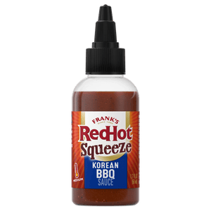 A bottle of Frank's RedHot Squeeze Korean BBQ Sauce.