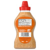 A clear plastic squeeze bottle of French'S Honey Dijon Mustard Gluten Free is shown from the back, displaying its nutrition facts, ingredients list, and barcode.