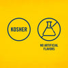 An infographic for Frenchs Brown Honey Dijon Mustard 12 Oz highlights that the product is certified Kosher and contains no artificial flavors.