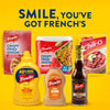 A collection of Frenchs products including Frenchs Brown Honey Dijon Mustard 12 Oz and Classic Yellow Mustard set against a bright yellow background with the text SMILE YOU HAVE GOT FRENCHS.