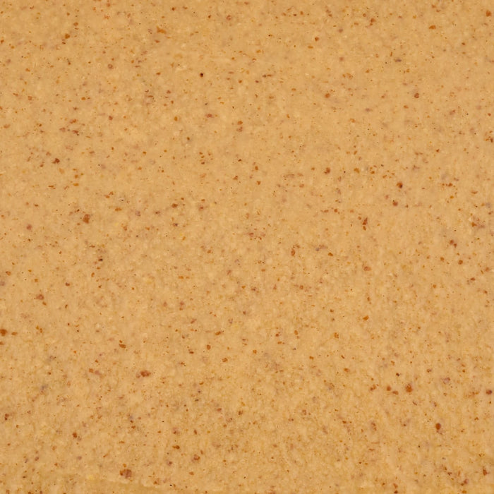 A close up view shows the thick and grainy texture of Frenchs Brown Honey Dijon Mustard 12 Oz with visible mustard seed specks throughout.