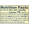 ['Nutrition facts label for a product with 10 calories per serving.']