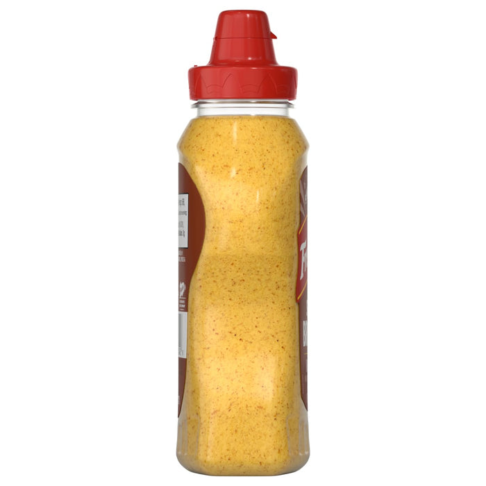 A bottle of French's Stone Ground Dijon Mustard is displayed.