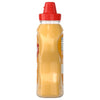 A side view of a bottle of Frenchs Brown Honey Mustard 12 Oz, showing the clear plastic container and red flip-top cap.