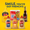 An advertisement shows a collection of French's products, including mustards like the Frenchs Brown Honey Mustard 12 Oz, Crispy Fried Onions, and Worcestershire Sauce, arranged under the slogan, SMILE, YOU'VE GOT FRENCH'S.