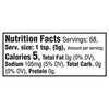 Nutrition facts label for a product with 5 calories per serving.