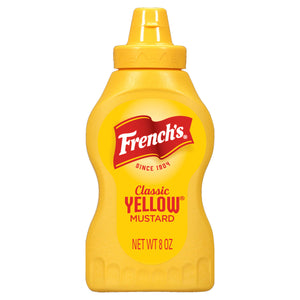 ["A bottle of French's Classic Yellow Mustard."]