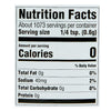 ['Nutrition facts label for a product with 0 calories per serving.']