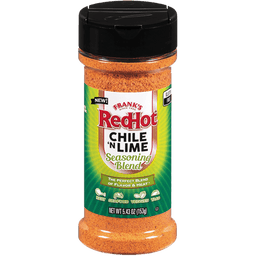A container of Frank's RedHot Chile 'n Lime seasoning.