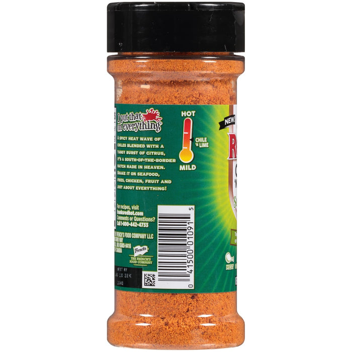 ["A bottle of Frank's RedHot Chili 'n Lime seasoning."]