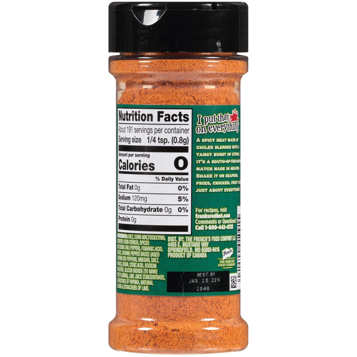 ["A nutrition facts label for French's I Put That On Everything seasoning."]