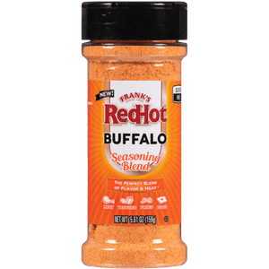 A bottle of Frank's RedHot Buffalo Seasoning Blend.