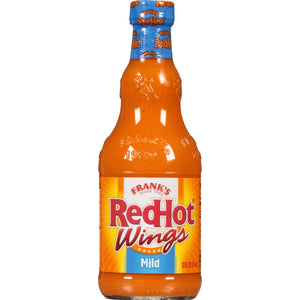 ["A bottle of Frank's RedHot Wings Sauce, Mild."]
