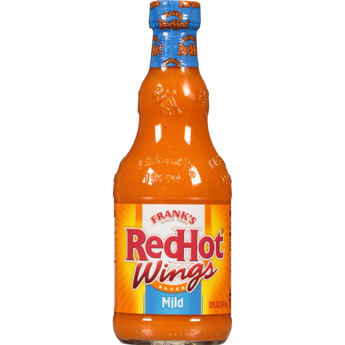 ["A bottle of Frank's RedHot Wings Sauce, Mild."]