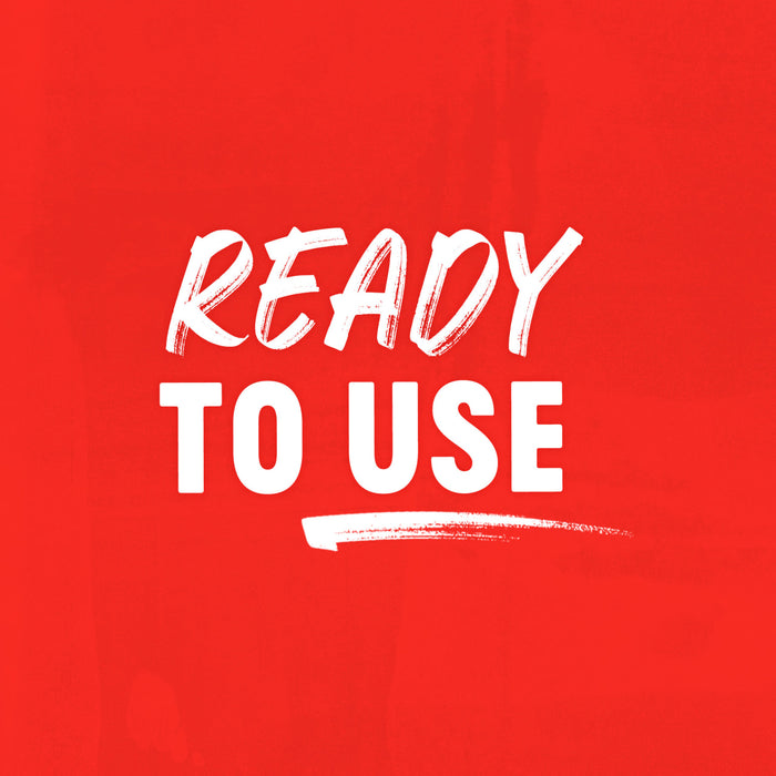 A graphic illustration featuring the text READY TO USE in white font over a textured red background for Franks Red Hot Regular Wing Hot Sauce Mild 12 Oz.