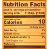 ['Nutrition facts label for a product with 10 calories per serving.']