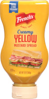 A bottle of Frenchs Creamy Yellow Mustard Spread.