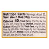 Nutrition facts label for a product with 40 calories per serving.