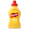 A 12 ounce squeeze bottle of Frenchs Yellow Regular Mustard 12 Oz featuring the classic red banner logo and mild yellow flavor profile.
