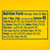 A nutrition facts label for Frenchs Yellow Regular Mustard 12 Oz shows that a one tablespoon serving contains 40 calories and 150 milligrams of sodium.