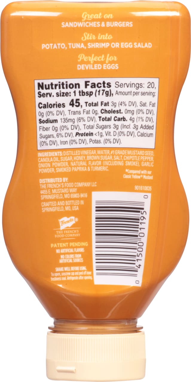 ["A bottle of French's Classic Yellow Mustard."]