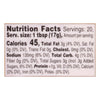 ['Nutrition facts label for a product with 45 calories per serving.']