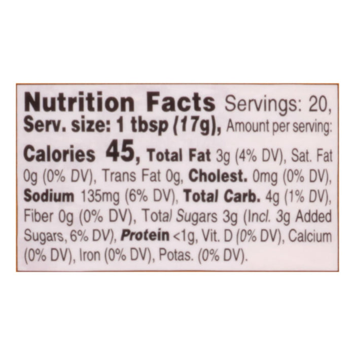 ['Nutrition facts label for a product with 45 calories per serving.']