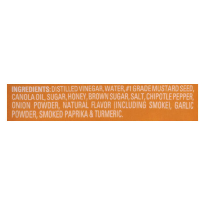 ['A list of ingredients for a mustard product.']